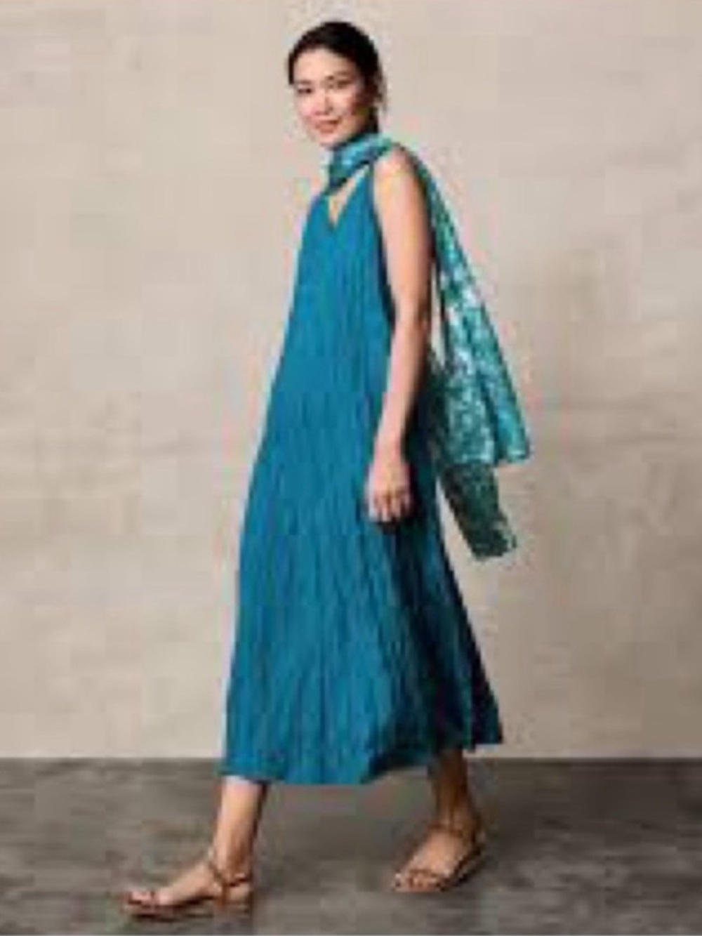 NWT Eileen Fisher Crushed
Silk V- Neck Dress